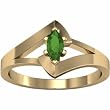 14K Yellow Gold Tsavorite (Green Garnet) Ring