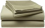 400-Thread-Count Cotton Sateen Queen Sheet Set, Sage