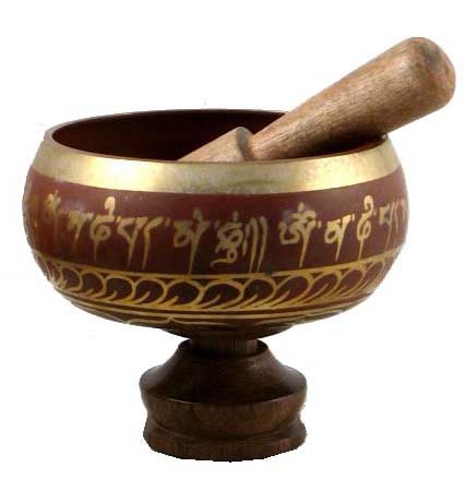 Tibetan Buddhist Red 5.5 Inch Singing Bowl