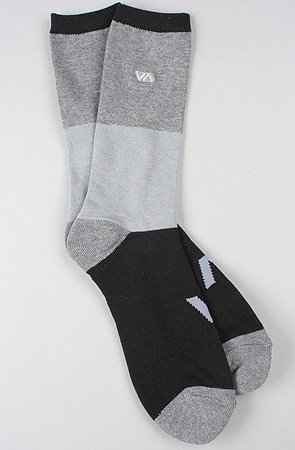 RVCA The Andretch Sock in Black and Gray,Socks 