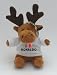 Pl�sch Renntier Schl�sselhalter mit personalisiertem wei�em T-Shirt. Gr��e: circa 10 Zentimeter
