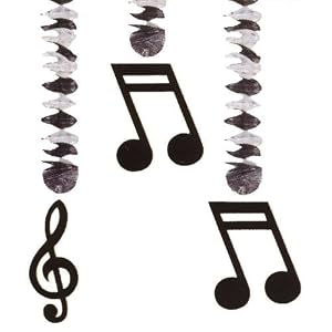 Music Notes Metallic Dangling Cutouts