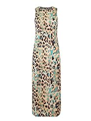 Bandeau Neck Bateau Neck Halter Vintage Animal Print Leopard Print Zebra Print Maxi Dress 