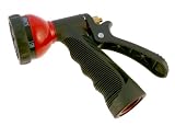 Metal Hose Nozzle Pistol Sprayer- Auto Shut-Off, Lawn & Garden Outdoor Water Saver, conserve, Red, 6 position