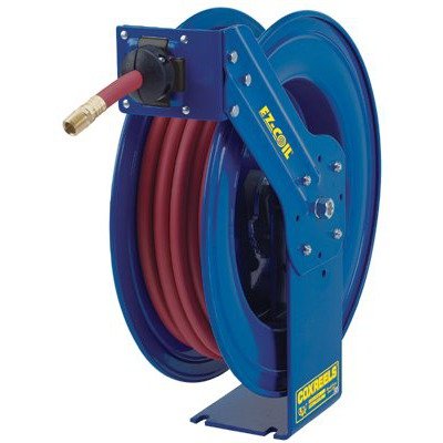 Coxreels Air Hose Reel With Hose - 1/2in. x 50ft. Hose, Max. 250 PSI