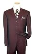 Extrema by Zanetti Wine With Wine/White Pinstripes 120'S Italian Wool Wideleg Suit Extrema by Zanetti Wine With Wine/White Pinstripes 120'S Italian Wool Wideleg Suit
