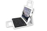 TsirTech Bluetooth Keyboard and Genuine Leather Briefcase With Handle Bag Accessory for "New Apple iPad 3 4G" Lite/ iPad 2 tablet / Wifi model 16GB, 32GB, 64GB White
