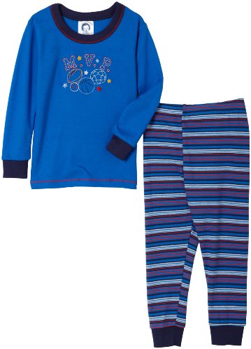 Gerber Multi-Sport Stripe Cotton PJs Two Piece, Royal, 24 Months