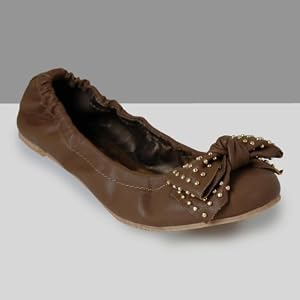 Buy CHRISTI01 Ladies Comfy Flats Shoes Dark Taupe