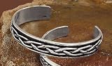 Oxidized Sterling Silver Braid Design Men's Cuff Bracelet, 7/16 in wide, 2 11/16 in diameter