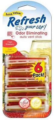 American covers Inc. 09412t Refresh,6 Pack, Strawberry/Cool Lemonade, Auto Vent Stick