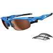 Oakley Fast Jacket Adult Asian Fit Sport Designer Sunglasses - Sky Blue/VR50, Slate Iridium