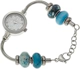 Mon Ami Women’s 23516 Glass Bead Collection White Mother-Of-Pearl Dial Watch