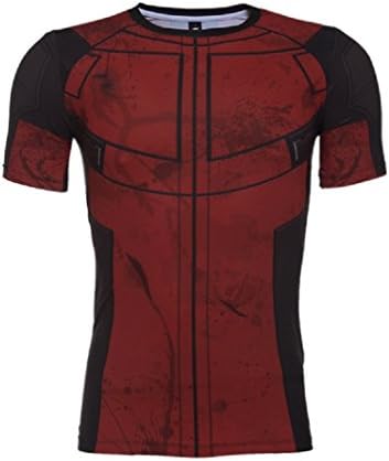 Horries Mens Short Sleeve Cosplay Red T-shirt