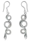 Sterling Silver Dangle Snake Earrings, 'Infinity Serpent'