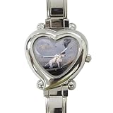 Limited Edition Violano Italian Charm Heart Watch Terrier Pirate Dog