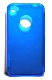Blue Color Soft Crystal Skin Gel Cover Case for Apple Iphone 4 4g in RETAIL PACKAGE