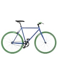 Sports: Vilano Fixed Gear Bike Urban Single Speed Deep-V Wheels 54 cm Blue / Green - Vilano