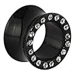 9/16" Black Anodized Titanium Jeweled Saddle Plug