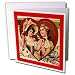 Sandy Mertens Vintage Valentine Designs - Victorian Couple in Heart - Greeting Cards-12 Greeting Cards with envelopes