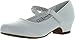 Little Angel BC79 Leatherette Round Toe Rhinestone Velcro Strap Kiddie Heel Pump (Toddler/ Little Girl/ Big Gril) - White (Size: Big Kid 4)