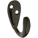 Stanley National Hardware V8006 2" Basic Single Robe Hooks in Black Chrome