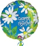 Printed Foil Balloon (18in, round) - Happy Birthday: Cool Breeze