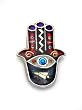 Enamel Hamsa Brooch by Yossi Steinberg ( 2"L x 1.5" W)