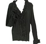 IMAGE OF Alfani Sweater, Ruffled Cardigan Black XL
