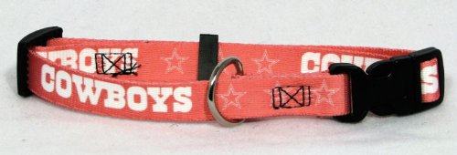Dallas Cowboys Pink Medium Pet Dog Collar (Medium)