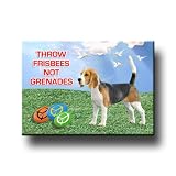 Beagle Frisbee Peace Fridge Magnet