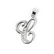 INITIAL PENDANT W/CZ STERLING SILVER .925 Letter C