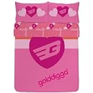 Golddigga Pink DOUBLE Bed Bedding Duvet/Quilt Cover Set