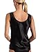 Women’s Satin Charmeuse Tailored Tanktop camisole, Black, Small