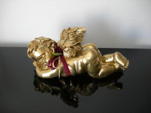 Burgundy and Gold Decorated Sleeping Angel