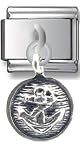 Anchor in Circle Sterling Silver Italian Charm