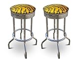 2 Tiger Animal Print Specialty / Custom Barstools Set