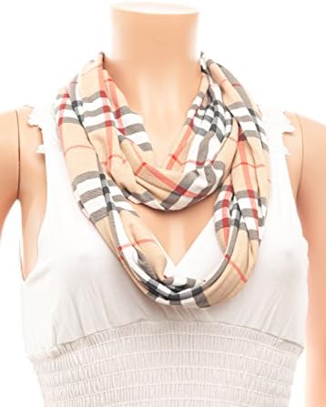 Celik Collection Infiniti Scarfs of Plaid-Stripped Cashmere Feel in Mutilple Colors