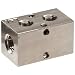 Polyconn PCM10-125-02NP Nickel Plated Aluminum Manifold, 1/4" NPT Female x 1/8" NPT Female, 2 Stations