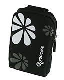 Fashion (Daisy / Black) Nylon Padded Case for Universal Point and Shoot Cam ....