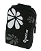 Fashion (Daisy / Black) Nylon Padded Case for Fujifilm FinePix AV150 Digital Camera Silver