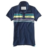 エアロポステール Aeropostale 【正規店買付け】並行輸入品 ﾚﾃﾞｨｰｽ 半袖 ストライプ ポロシャツ 【multi striped shrunken jersey polo】　ネイビー