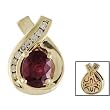 14K Yellow Gold Ruby and Diamond Pendant