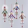 Pack of 8 Christmas Nutcracker Pull Puppet Ornaments 5"