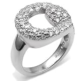 Sterling Silver Bulgari Inspired CZ Pave Setting Ring - size 10