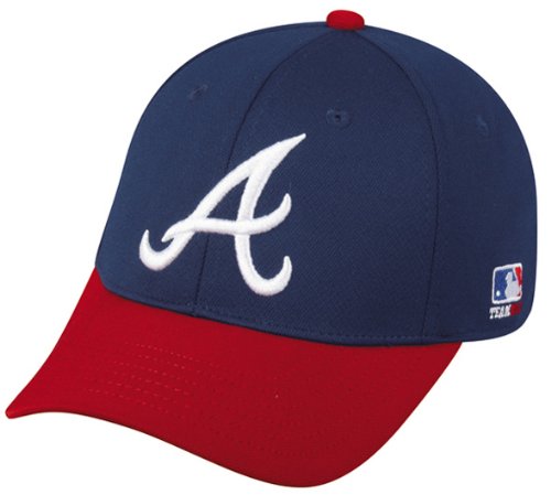 MLB BAMBOO Flex FITTED Lg/XL Atlanta BRAVES Home Blue/RED Hat Cap