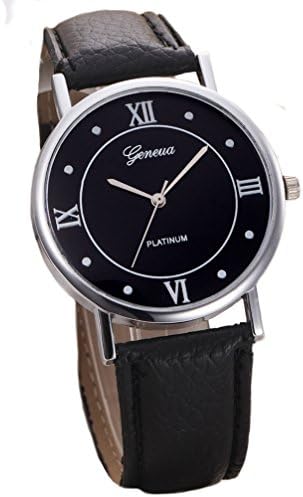 Geneva Platinum Silver Color Case With Roman Numeral Numbers Watch:321