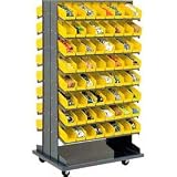 16 Shelf Mobile Rack With 128 Yellow Bins