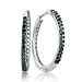 1/4ct tw Black Diamond Hoop Earrings set in Sterling SIlver
