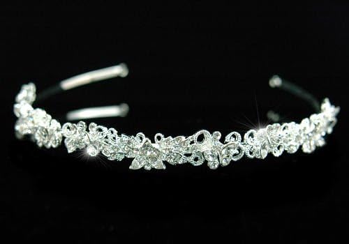 Bridal Wedding Butterfly Crystal Headband Tiara